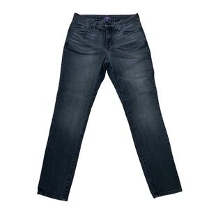 NYDJ Women's Size 10 Black Wash Straight Legging Jeans Lift Tuck Technology